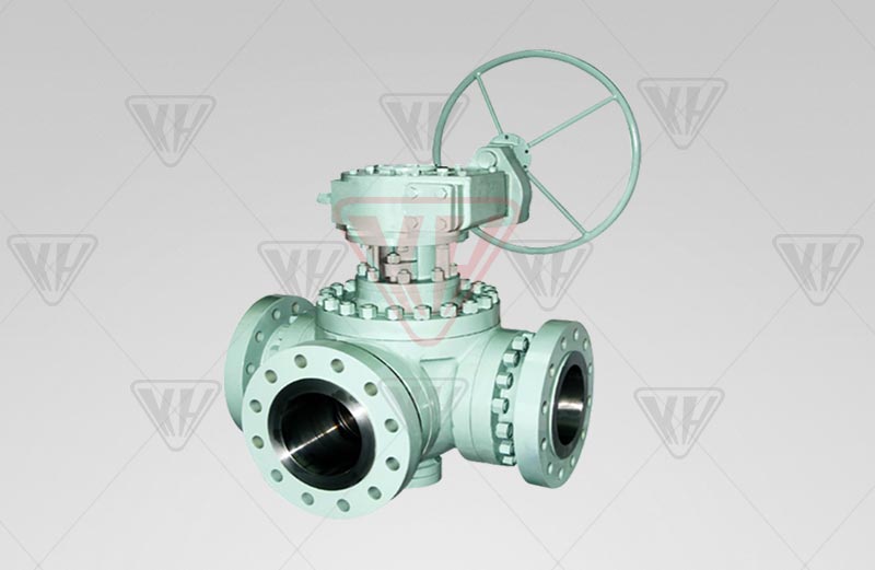 Three-way flanged ball valve